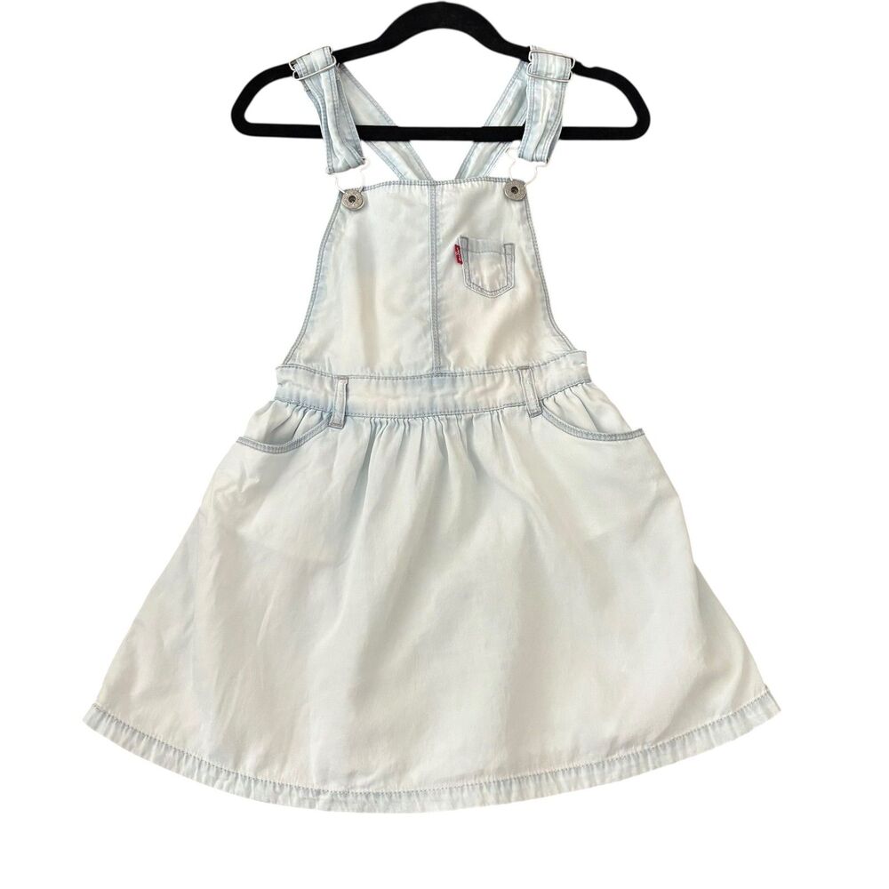 Levis Overall Dress Girls 6X Denim Skirtalls Adjustable Straps Pockets Jumper